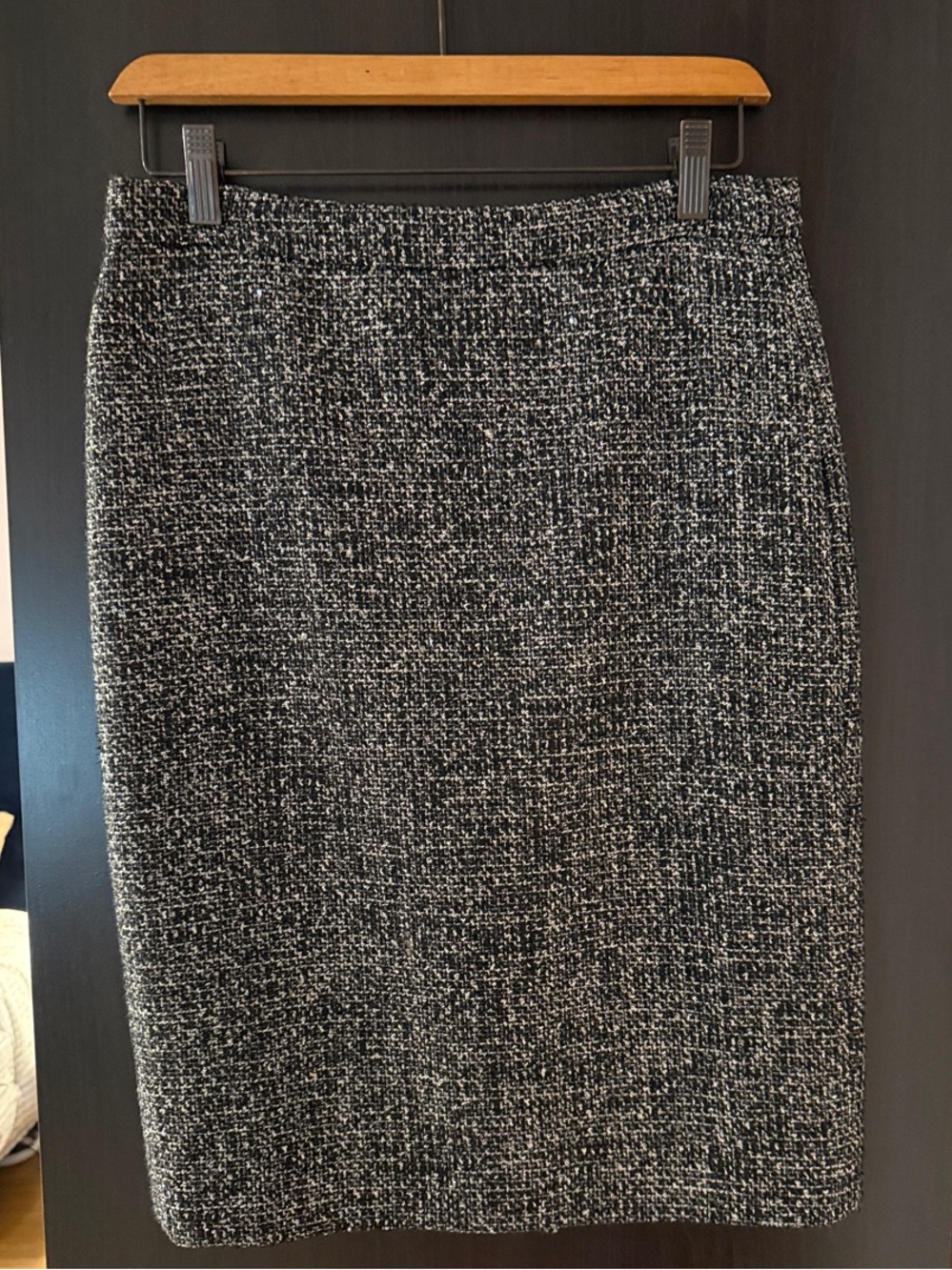J. Crew Black & White Tweed Pencil Skirt